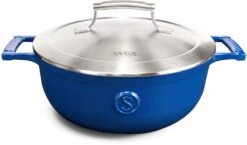Saveur Selects Hapjespan Voyage - Classic Blue - ø 25 Cm / 3.3 Liter - Geëmailleerde Anti-aanbaklaag