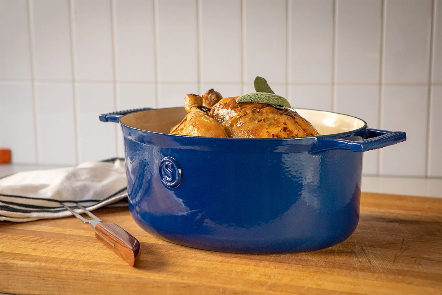 Saveur Selects Braadpan Ovaal Voyage - Classic Blue - ø 30 Cm - Geëmailleerde Anti-aanbaklaag - Afbeelding 2