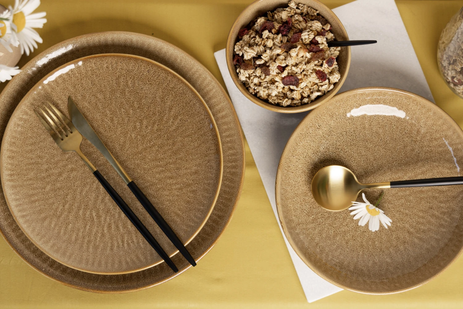 Jay Hill Serviesset Alderney - 16-delig / 4 Personen - Bruin/Geel - Afbeelding 2