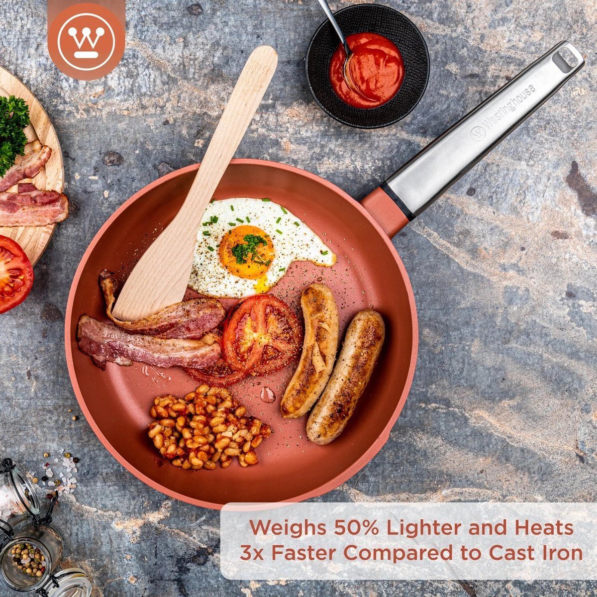 Westinghouse Koekenpannenset Performance - ø 24 En 28 Cm - Rood - Inductie En Alle Andere Warmtebronnen - Afbeelding 2