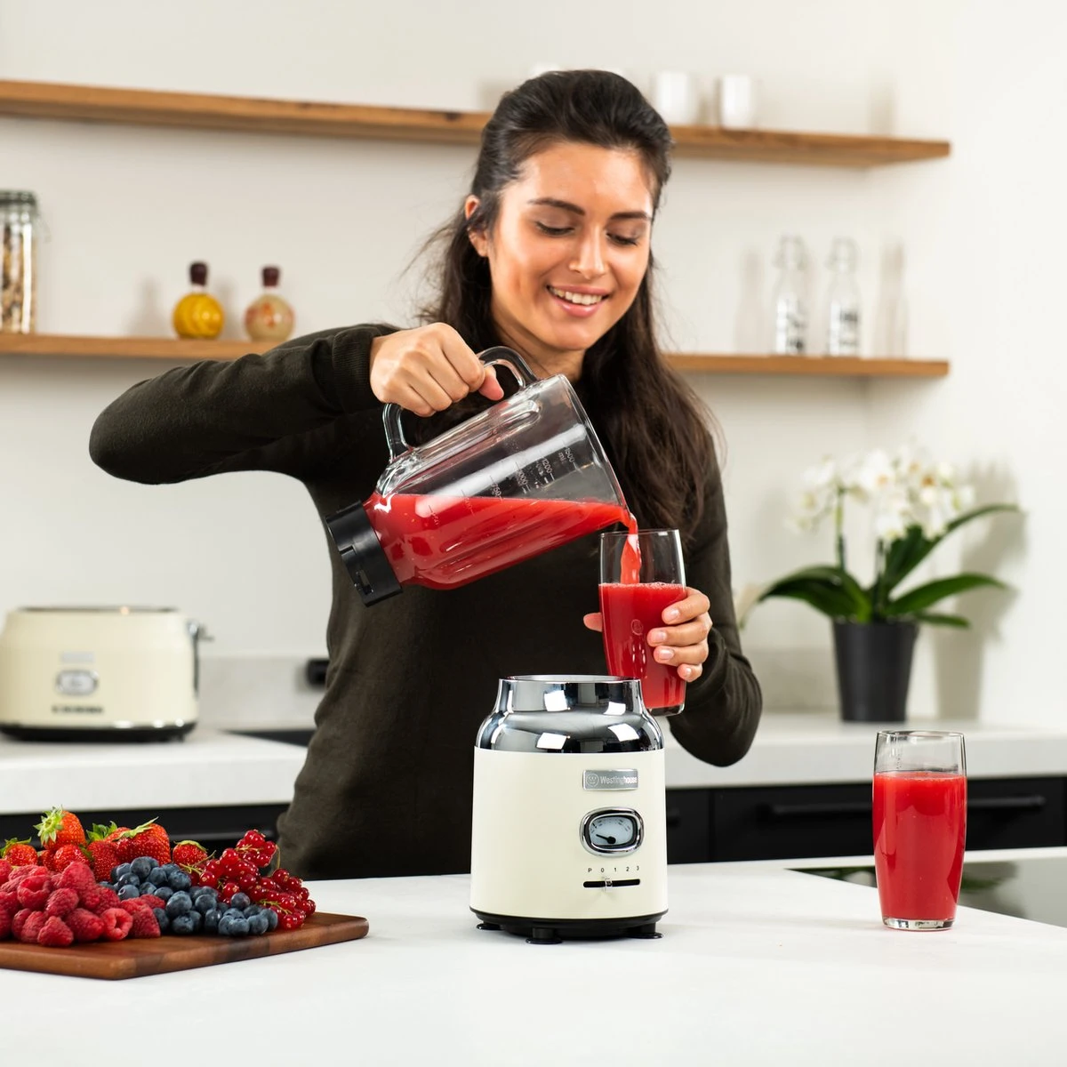 Westinghouse Retro Waterkoker + Broodrooster 4 Sleuven + Blender - Wit - Afbeelding 8