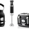 Westinghouse Retro Waterkoker + Broodrooster 4 Sleuven + Staafmixer - Zwart