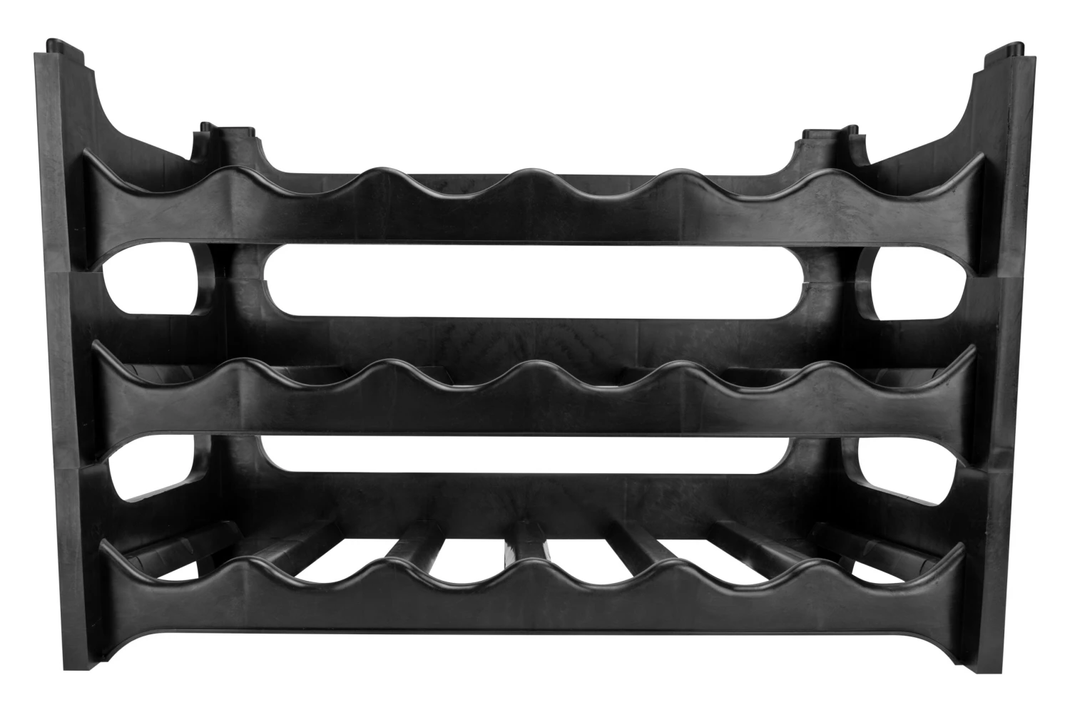 Wijnrek Stapelbaar - Kunststof - Zwart - 6 Flessen - Afbeelding 3