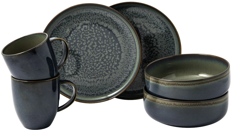 Villeroy & Boch Serviesset Crafted - Breeze GrijsBlauw - 6-delig / 2 Personen