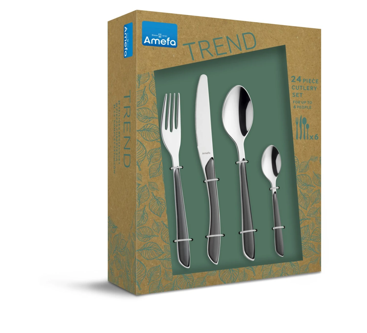 Amefa Bestekset Eclat - Leigrijs - 24-delig / 6 Personen - Afbeelding 6
