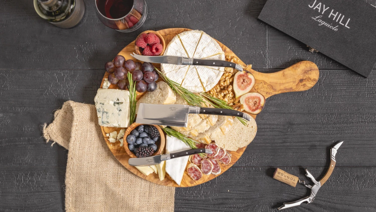 Jay Hill Serveerplank / Pizzaplank Tunea - Olijfhout - ø 30 Cm - Afbeelding 3