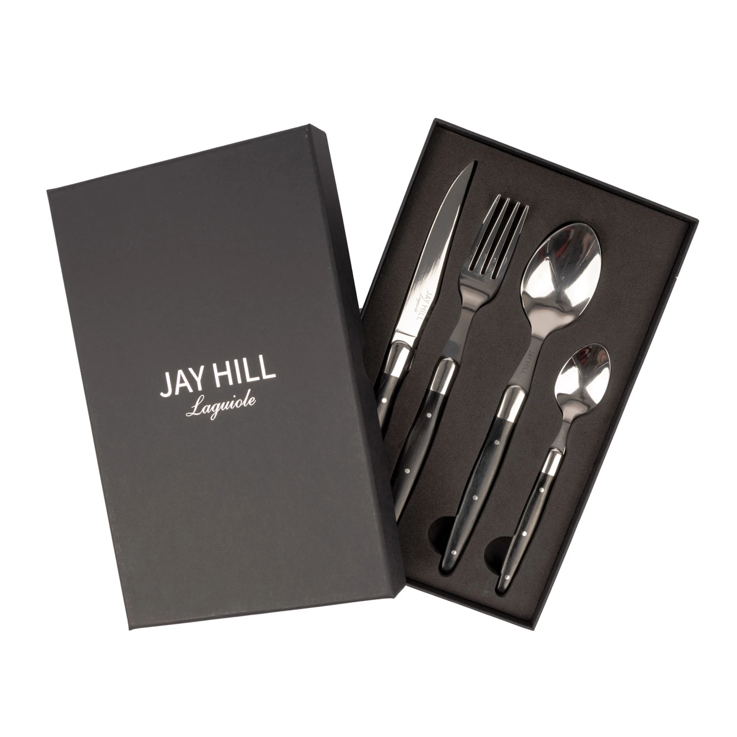 Jay Hill Bestekset Laguiole - Zwart - 16-delig / 4 Personen - Afbeelding 7