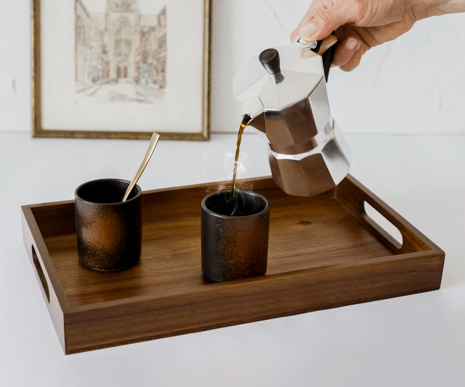 Jay Hill Dienblad Acacia Naturel 35 X 22 Cm - Afbeelding 2