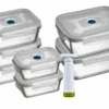 Sareva Vacuum Ovenschalen / Vershoudbakjes - Hittebestendig Glas - 8 Delige Set