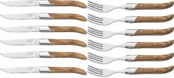 Jay Hill Steakbestek Laguiole - Olijfhout - 12 Delige Set