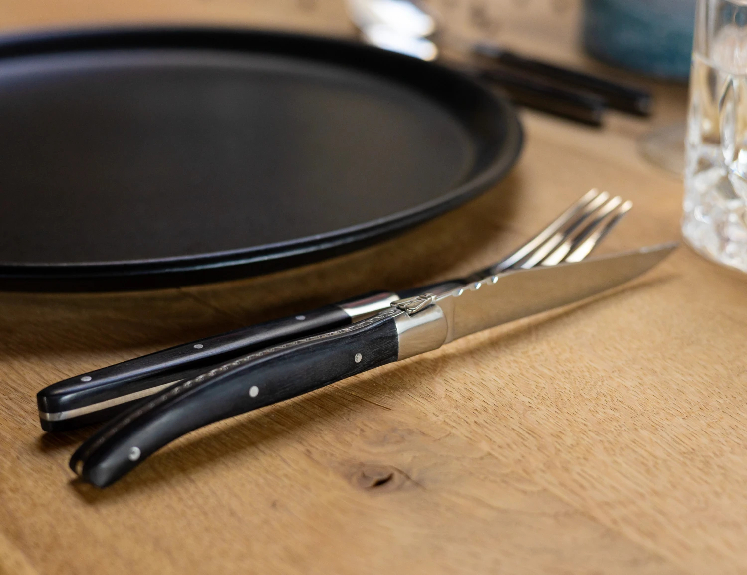 Jay Hill Bestekset Laguiole - Zwart - 24 Delig / 6 Personen - Afbeelding 3