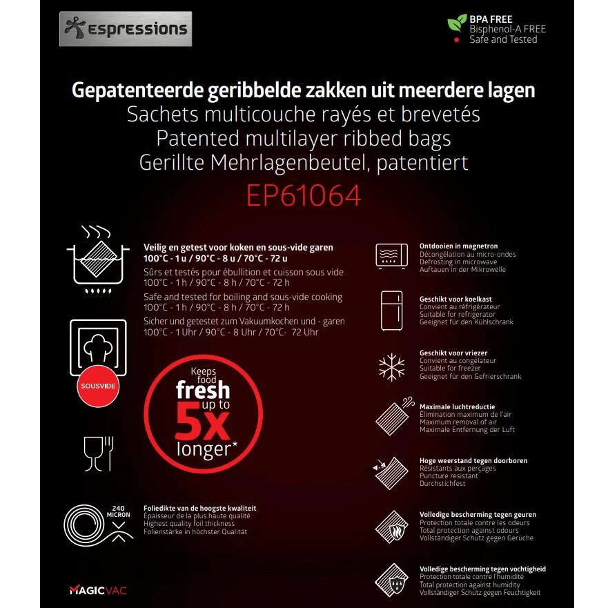 Espressions Vacumeerzakken 40 X 30 Cm - 50 Stuks - Afbeelding 4