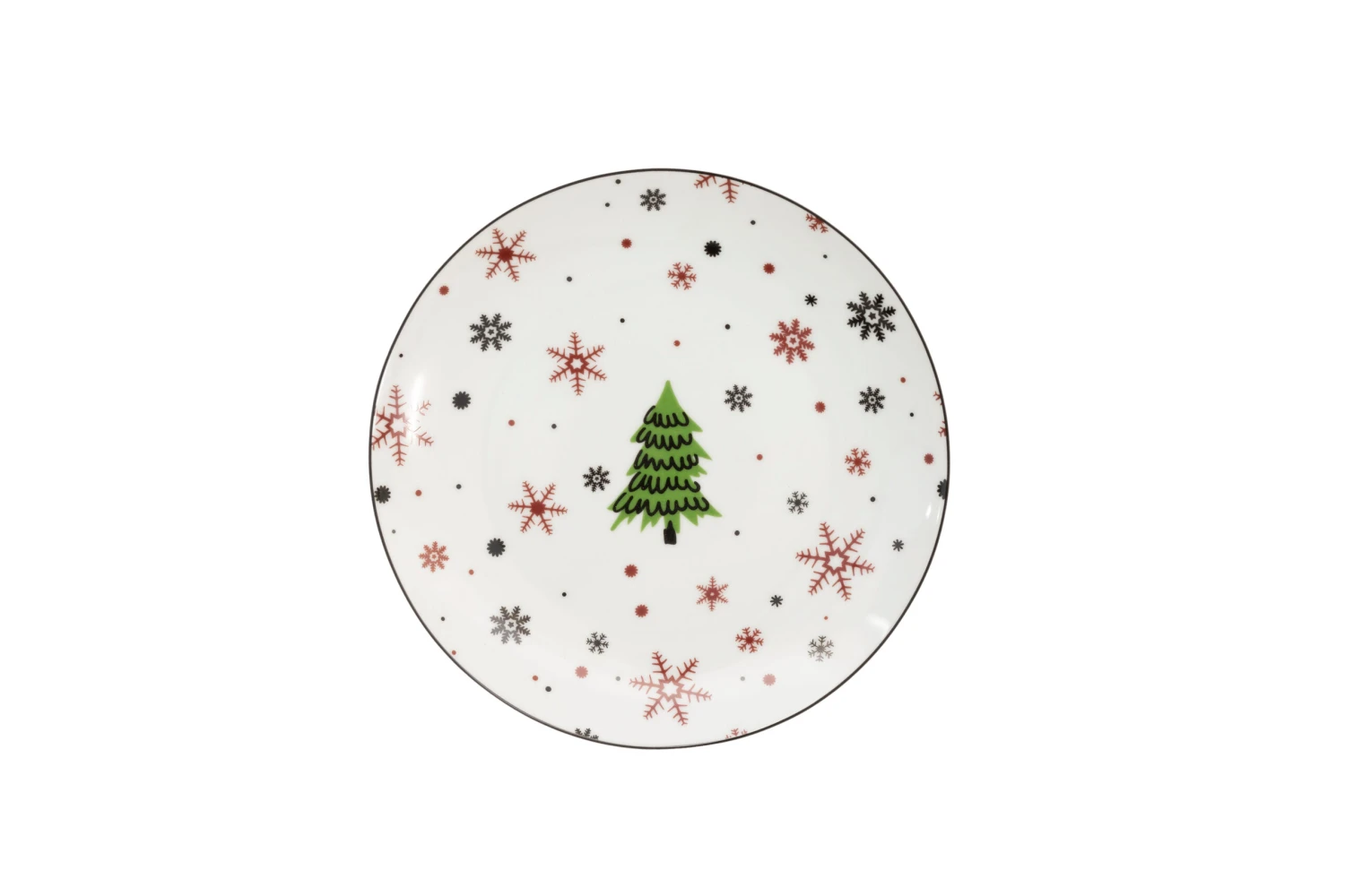 Studio Tavola Kerstservies - Porselein - Rood - 18-delig / 6 Personen - Afbeelding 7