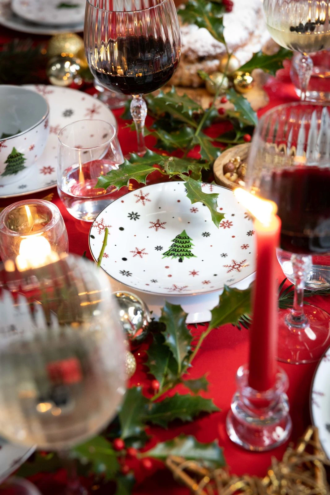 Studio Tavola Kerstservies - Porselein - Rood - 18-delig / 6 Personen - Afbeelding 4