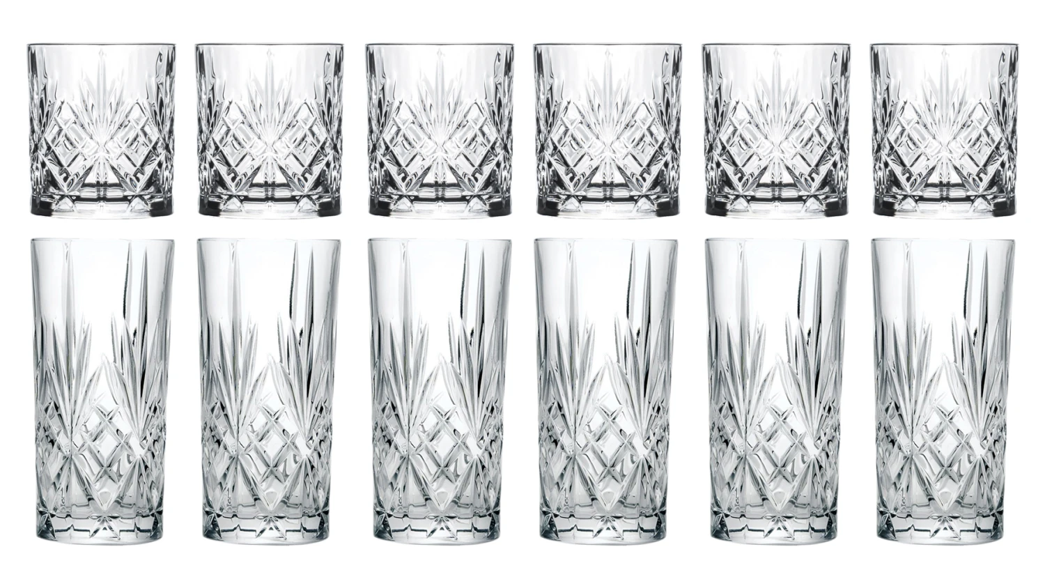 Cookinglife Glazenset (cocktailglazen & Longdrinkglazen) Moy - 12 Delige Set