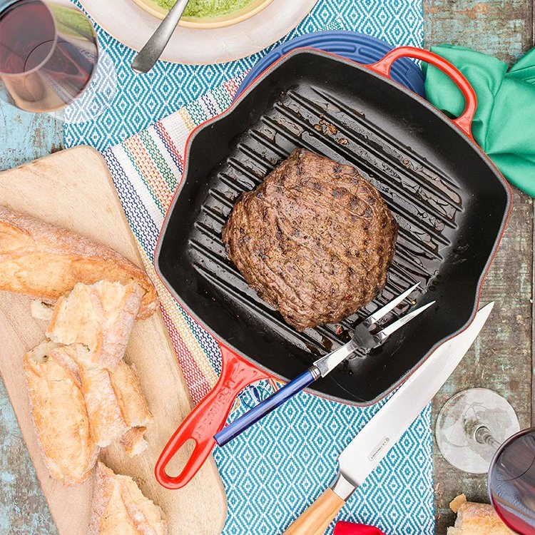 Le Creuset Grillpan Signature - Kersenrood - 26 X 26 Cm - Geëmailleerde Anti-aanbaklaag - Afbeelding 3
