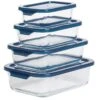 Sareva Glazen Vershoudbakje Cook & Fresh - Rechthoek - 4-delig