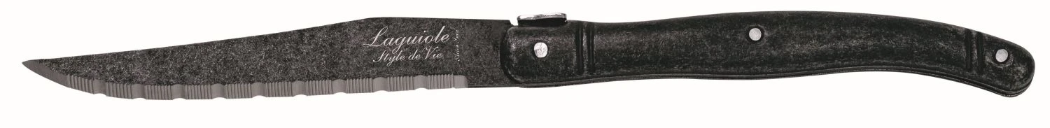 Laguiole Style De Vie Steakmessen Premium Line Black Stonewash 6 Stuks - Afbeelding 2