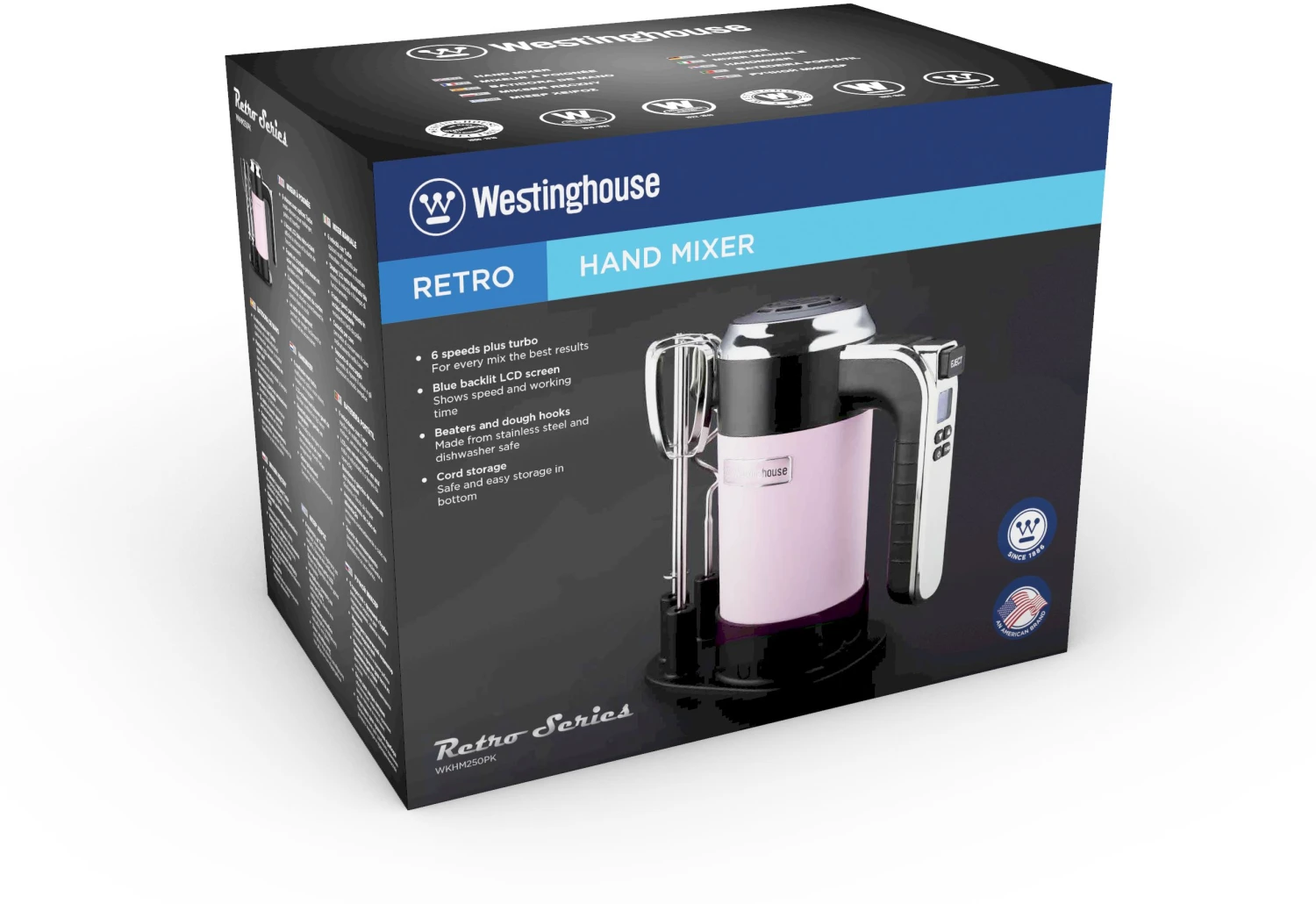 Westinghouse Handmixer Retro Collections - 6 Standen - Roze - WKHM250PK - Afbeelding 3