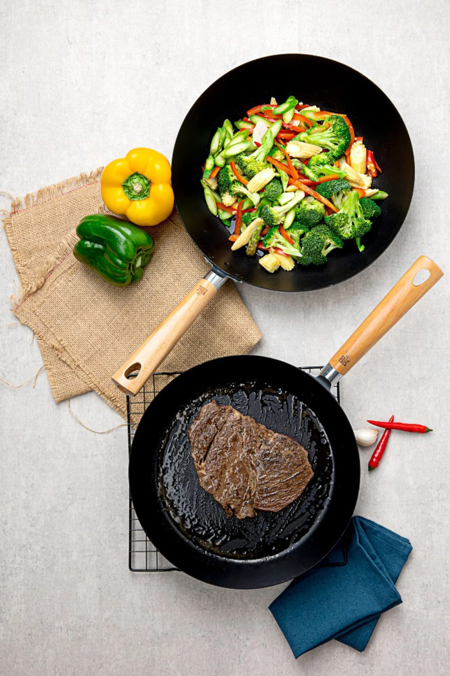 BK Wokpan Force - Carbon Steel - ø 30 Cm - Zonder Anti-aanbaklaag - Afbeelding 6