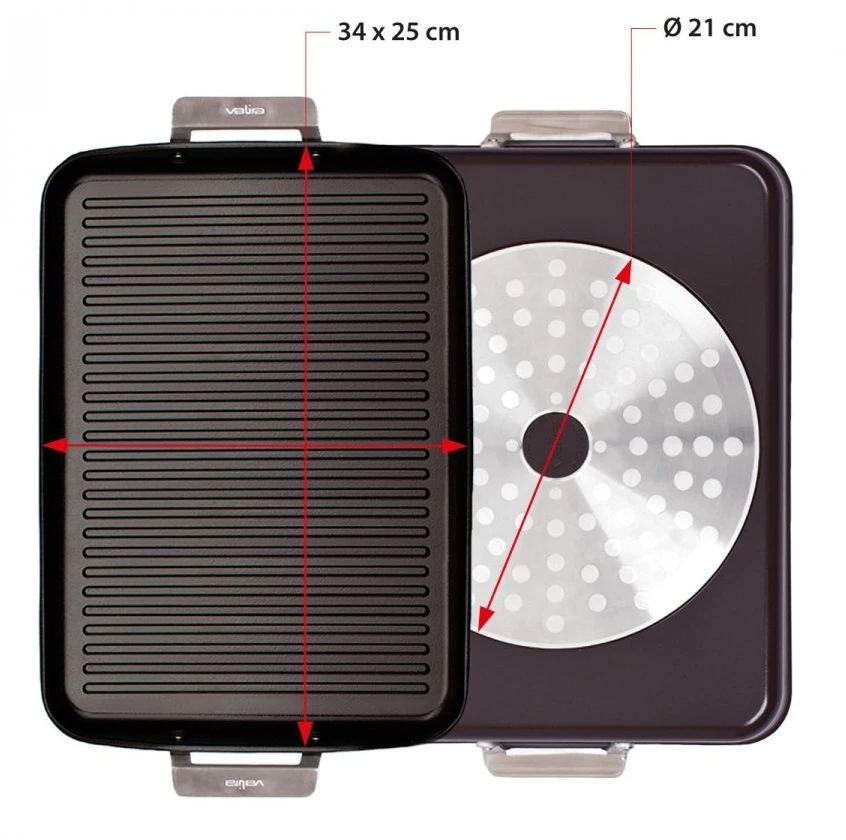 Valira Grillpan Aire Met Handgrepen - 34 X 25 Cm - Standaard Anti-aanbaklaag - Afbeelding 4