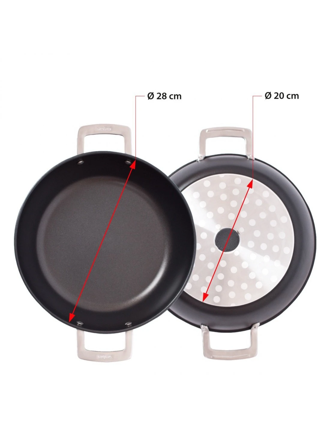 Valira Hapjespan Aire Mediterranean ø 28 Cm - Standaard Anti-aanbaklaag - Afbeelding 3