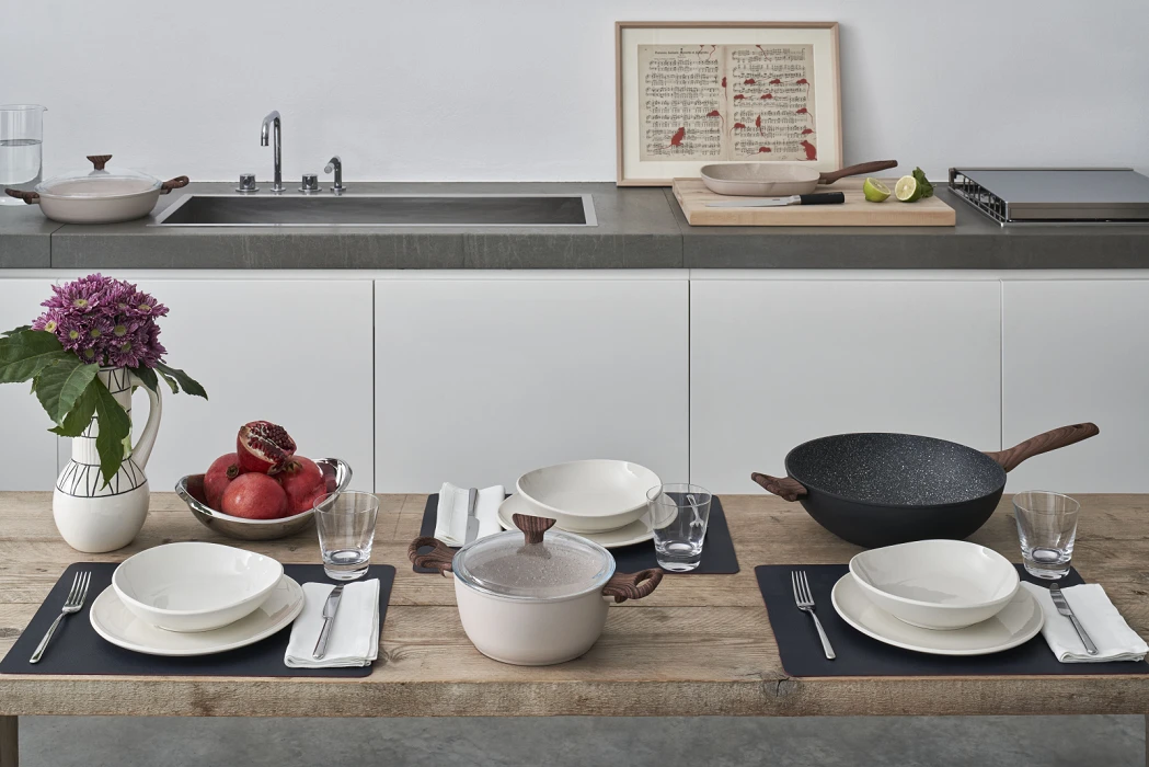 Sambonet Wokpan Rock 'n' Rose - Zwart - ø 32 Cm - Standaard Anti-aanbaklaag - Afbeelding 2