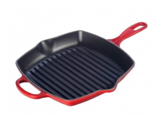 Le Creuset Grillpan Signature - Kersenrood - 26 X 26 Cm - Geëmailleerde Anti-aanbaklaag - Afbeelding 2